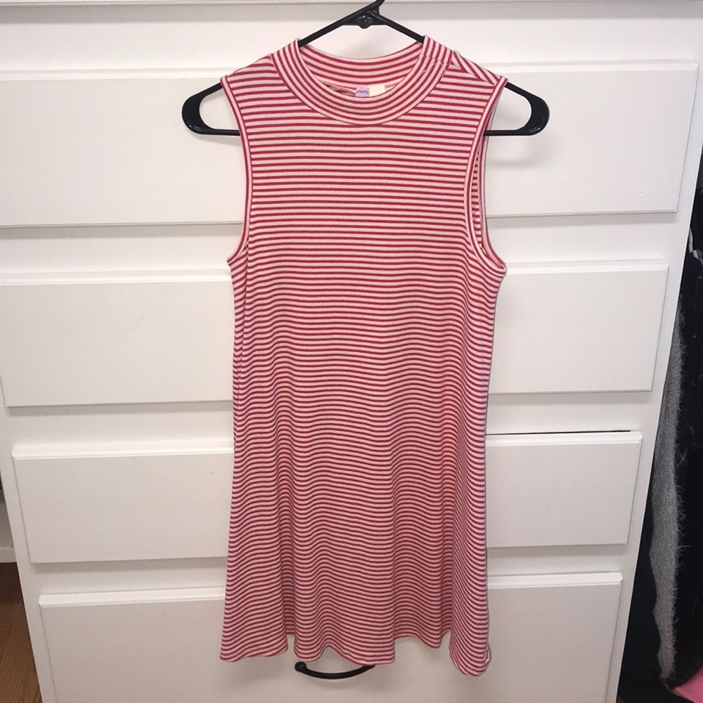 Pink and creme striped dress